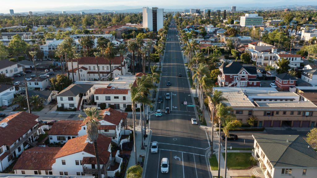 Image of downtown santa ana from an aerial view